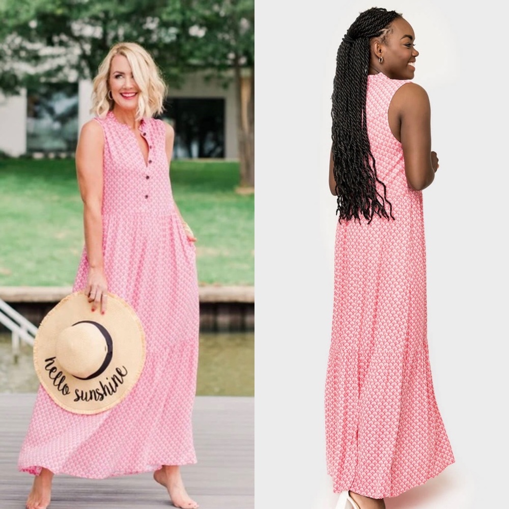 NWT Gibson Look Sunny Day Tiered Maxi Dress